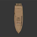 Golden Motorboat With Three Engines Seats And Modern Design Features