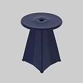 Modern Blue Stool With Round Top Conical Base And A Central Hole 3d model