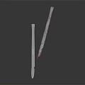 Two Medical Scalpels One Clean and One With Red Liquid Coating 3d model