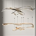 Sleek Modern Curved Metal Chandelier Design For Contemporary Interior Spaces