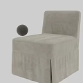 Beige Linen Upholstered Accent Chair With Padded Seat And Skirted Base