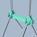Bridge Construction Hoisting Equipment With Orange And Teal Crane Hooks for Heavy Lifting