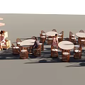 Outdoor Sofa Rattan Furniture In Patio Relaxing Area With Table And Umbrella
