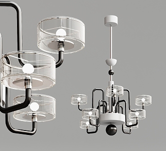 Modern chandelier creative glass chandelier 3d model