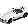 White Convertible Classic Sports Car With Brown Interior And Black Wheels