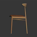 Leisure Chair With Wooden Frame Curved Backrest And Orange Padded Seat