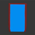Three Tier Multilayer Storage Shelf With Red Frame And Blue Shelves