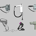 Various Hair Dryer Designs With Different Styles And Modern Structures 3d model