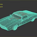 Classic Dodge Muscle Car Featuring Gray Body Red Hood And Roof Stripe Design