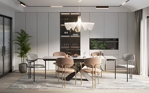 Light Luxury Restaurant 3d model