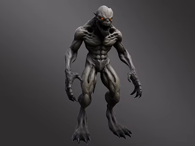 Horrible humanoid monster 3d model