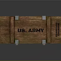 US Army Wooden Crate With Metal Clasps Rope Handle And Military Labels