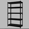 Black Metal Storage Shelf With Multiple Tiers And Sturdy Structure Design 3d model