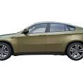 BMW X6 M Golden Sporty SUV With Sleek Design And Alloy Wheels