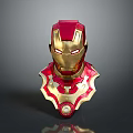 Iron Man Helmet And Chest Plate With Red Gold Color And Glowing Eyes Design