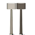 Stylish Modern Floor Lamps Featuring Fabric Shades In Brown And Beige Tones