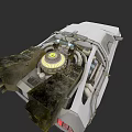 Futuristic Car With Rear Mechanical Structure And Glowing Circular Engine Component