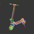 Stylish Modern Electric Scooter With Black Body Red Handlebars And Red Wheels