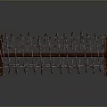 Barbed Wire Military Defense Weapon With Wooden Frame And Coiled Structure