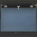 Vintage Open Suitcase With Blue Interior Compartment And Metal Latches Leather Trim