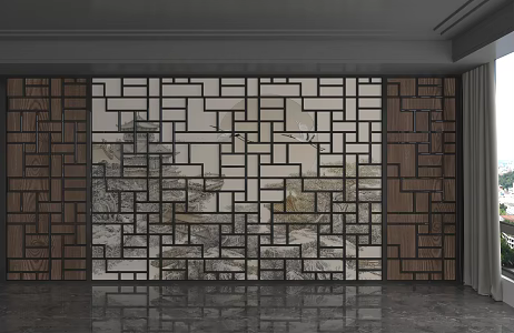 Modern background wall 3d model