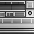 Air Conditioner Vents With Various Grille Designs And Panel Styles 3d model