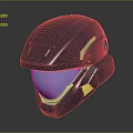 Futuristic Gray Helmet With Blue Visor And Tech Inspired Structure