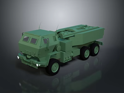 Six Wheel Green Military Truck With Heavy Duty Cargo Body And Cab Design 3d model