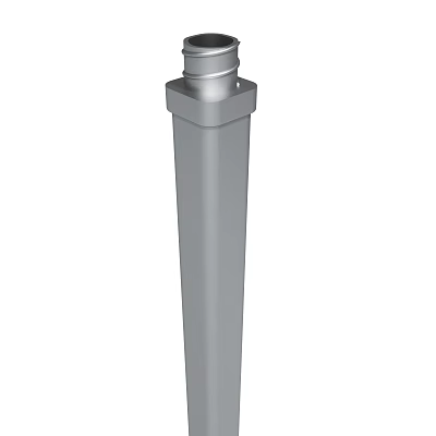 Silver Metal Cylindrical Support Column With Hexagonal Top Connector Component 3d model
