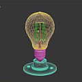 Modern Black Light Bulb With Sleek Silver Metal Base And Glossy Surface Design