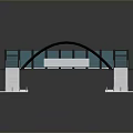 Modern Arched Bridge Design With Glass Structure Staircases And Platforms 3d model