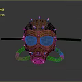 Steampunk Style Gas Mask Featuring Spiked Top Brass Goggles And Copper Breathing Tubes