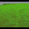 Aerial Planning of Green Hills Undulating Terrain with Grass Covered Natural Landscape