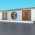 Traditional Garden Wall Design With Circular Window Lattice Panels And Wooden Frame