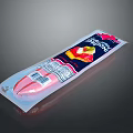Vacuum Packaged Mortadella Sausage With Fruit Illustration Label On Dark Background