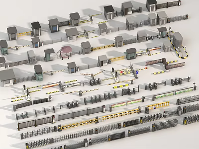 Detailed Miniature Building Model Collection With Houses Fences And Structures 3d model