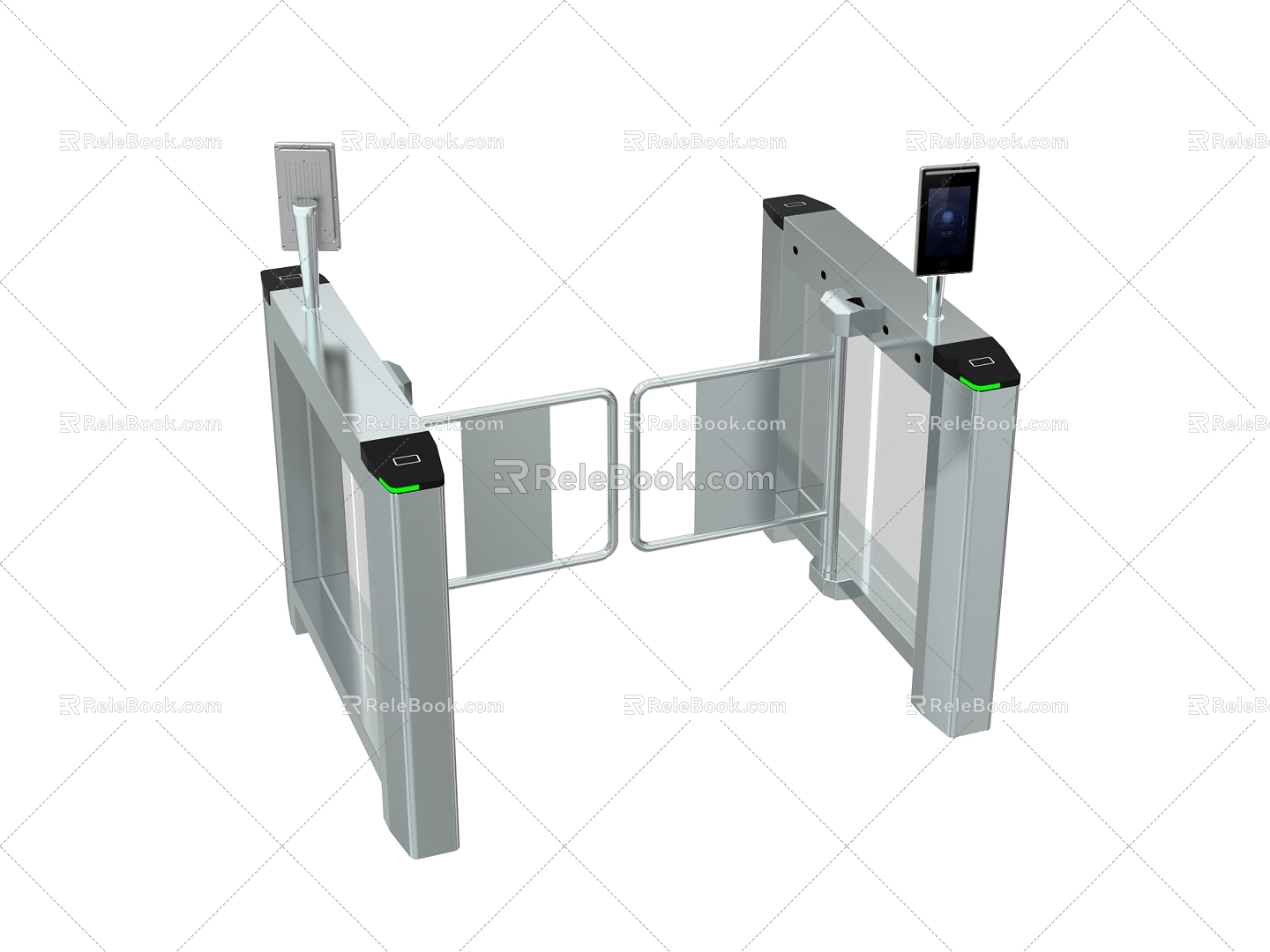 Swing gate channel gate Haikang small swing gate face recognition security gate machine 3d model