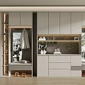 Modern Entryway Shoe Cabinet With Coat Hooks Mirror And Decorative Shelves