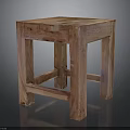 Rustic Wooden Square Side Table With Natural Grain And Solid Structure