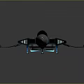 Futuristic Spacecraft With Aerodynamic Design And Blue Accent Lights In Sci Fi Concept
