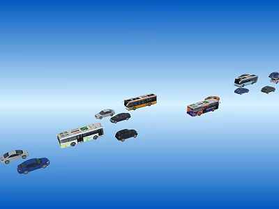 modern car group 3d model modern car group 3d model