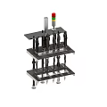 Industrial Equipment With Multi Layer Metal Frame Black Cylindrical Components And Top Mounted Indicator Light