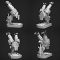 Professional Medical Microscopes Showing Multiple Angles View For Laboratory Use 3d model