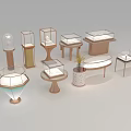Elegant Jewelry Store Interior With Various Glass Display Cases And Stands