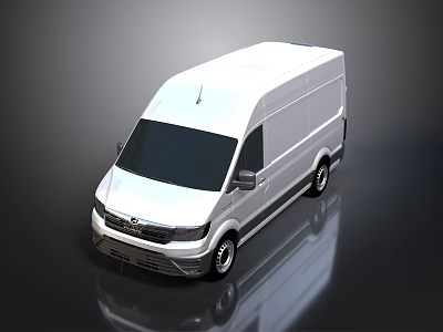 White Cargo Van With Modern Sleek Exterior Design For Commercial Transportation 3d model