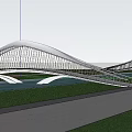 modern bridge landscape bridge curve landscape bridge landscape corridor bridge landscape structure rain bridge 3d model