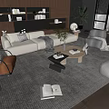 Modern Minotti Sofa Coffee Table Combination 3d model