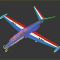 Blue White Red Striped Airplane Featuring Cockpit Windows And Stylish Wings Tail