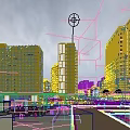 Modern High Rise Residential Buildings With Green Spaces And Pedestrian Walkways
