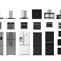 Modern Refrigerators and Freezers with Different Styles and Kitchen Appliances Collection
